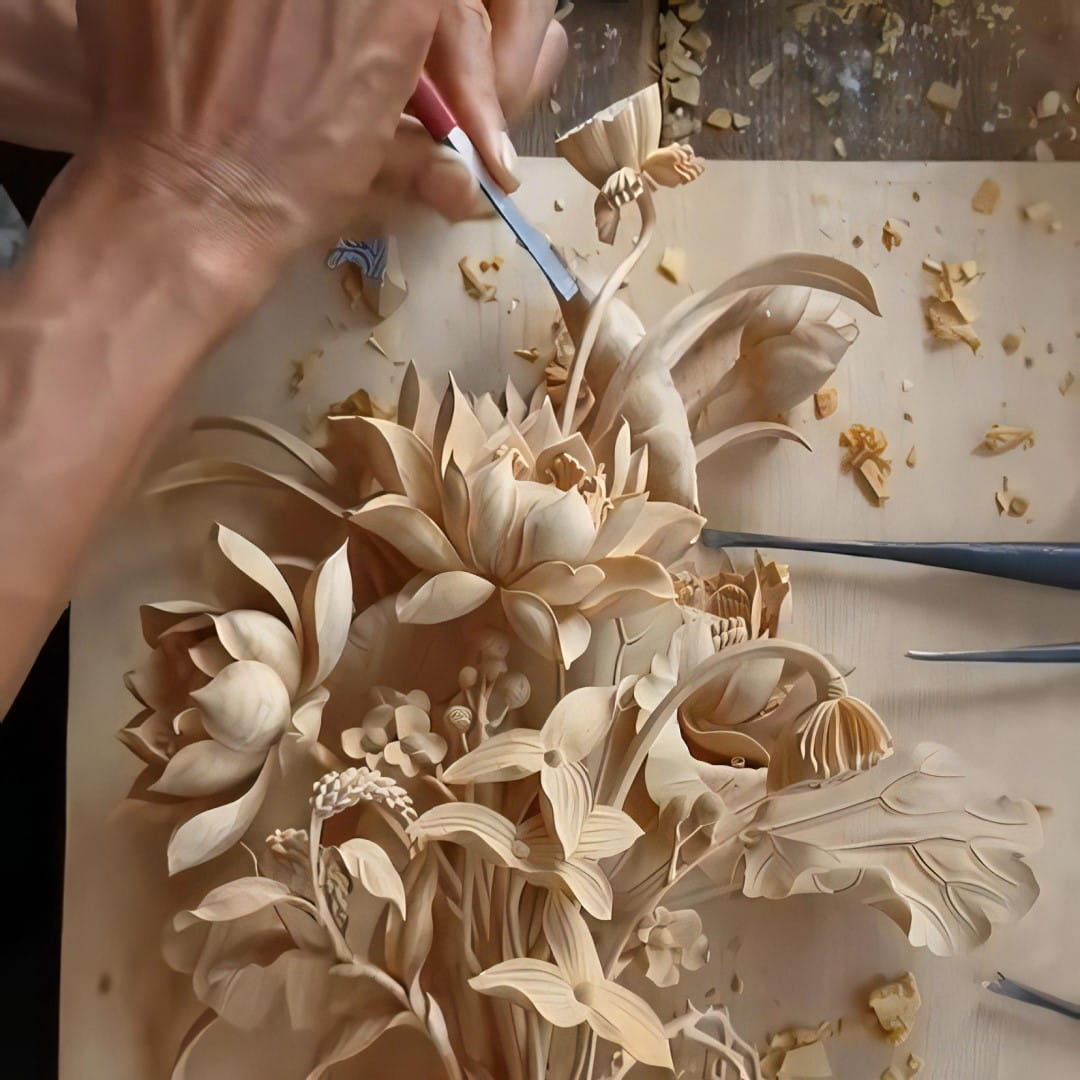 Lotus Symbolism in Vietnamese Culture: Purity Rising from the Mud 4 lotus-in-woodcarving